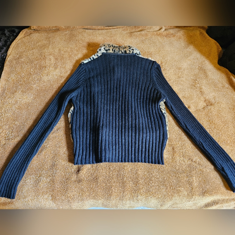 TIAR BRAND faux leopard and black knit jacket - Picture 14 of 17